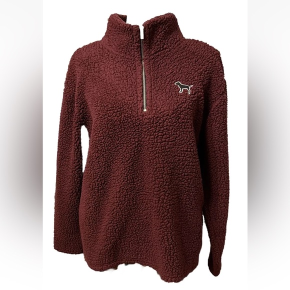 Pink Victoria's Secret Sweater Jacket, Purple Pullover with Zipper, Women’s Sz M - Picture 3 of 5